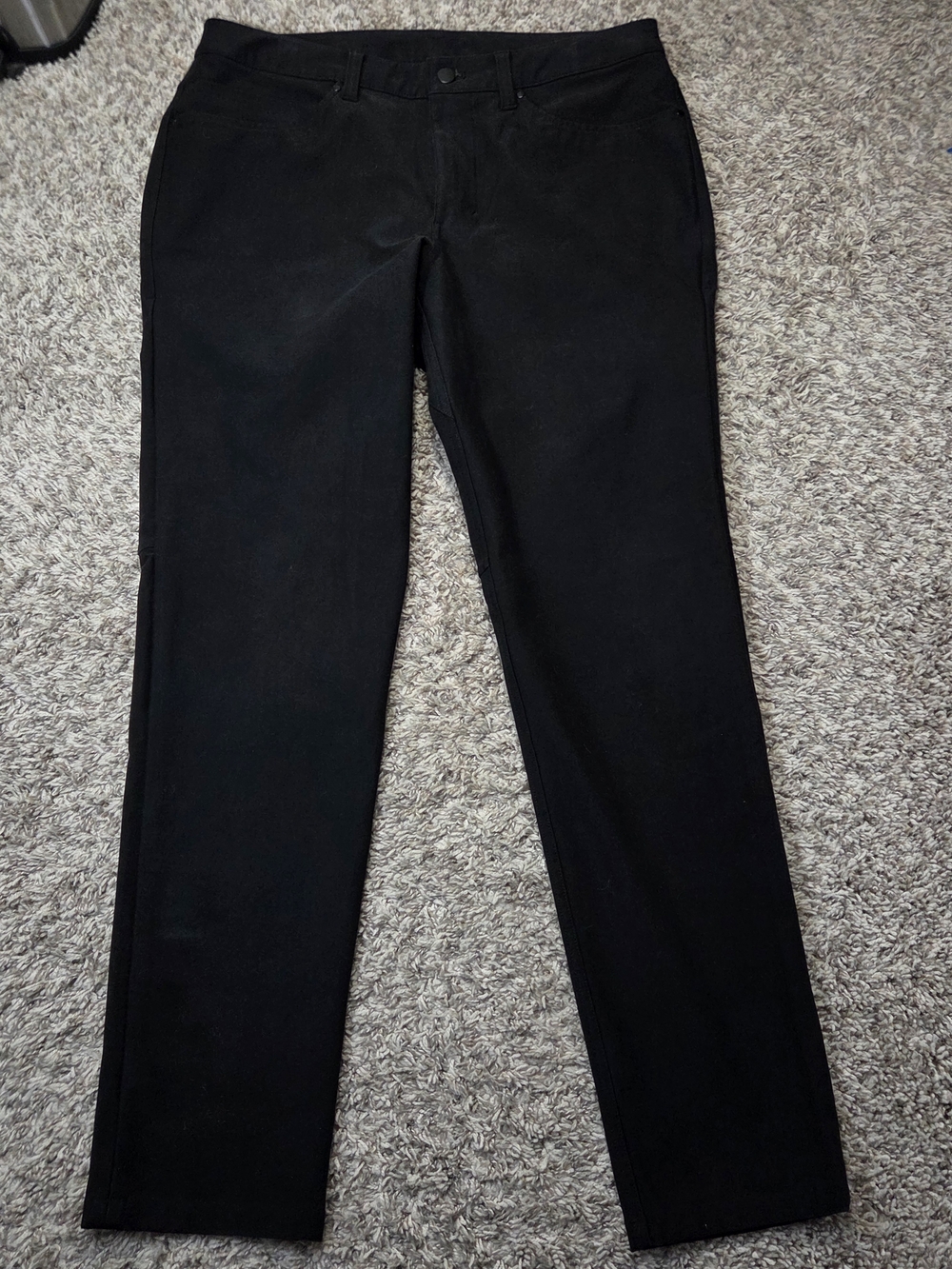Lululemon Men ABC Pant Classic Fit Black 5-Pocket Technical Golf Leisure 36x30